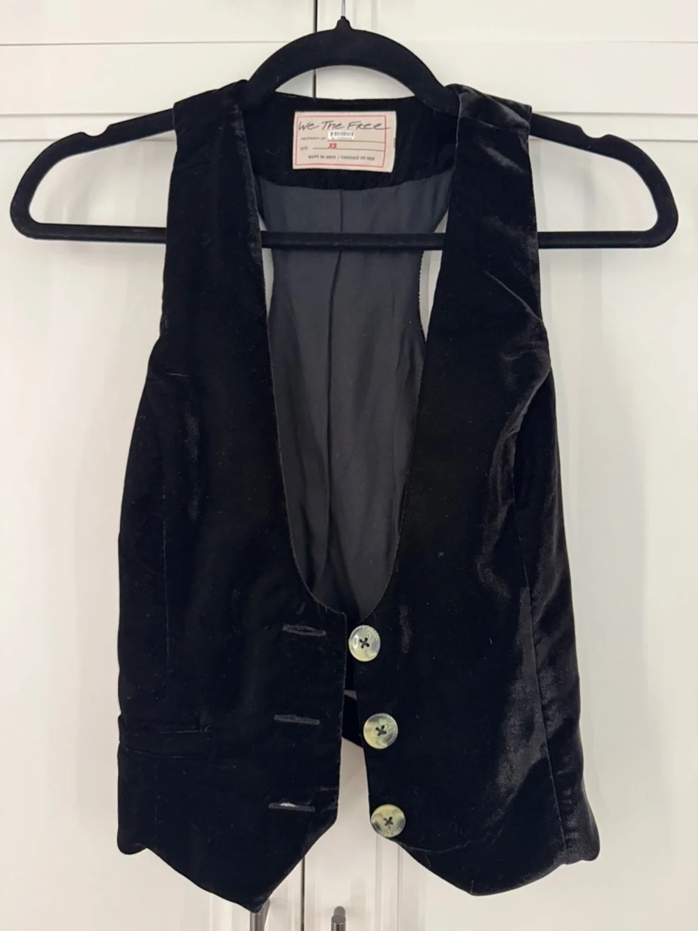 NWOT FREE PEOPLE Libby Cropped Velvet Vest XS - Picture 4 of 4